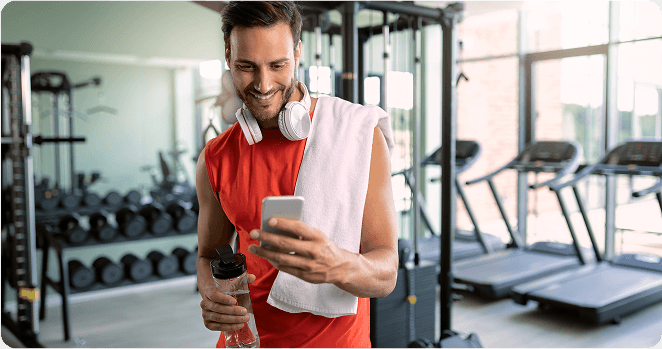 Man working out in the gym